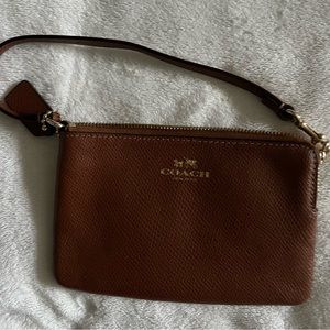 Coach brown wristlet